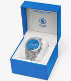 Michael Kors Runway Stop Hunger Blue Dial Silver Steel Strap Watch for Women - MK7427