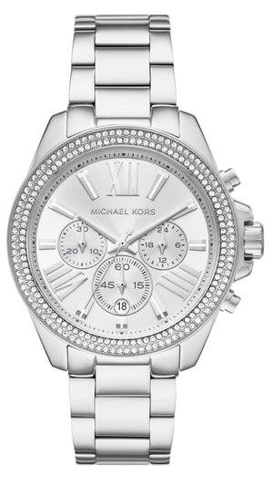 Michael Kors Wren Chronograph Silver Dial Silver Steel Strap Watch for Women - MK7429