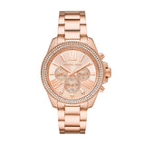 Michael Kors Wren Chronograph Rose Gold Dial Rose Gold Steel Strap Watch for Women - MK7430