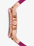 Michael Kors Everest Pave Crystals Pink Dial Pink Rubber Strap Watch for Women - MK7441