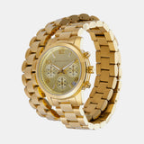 Michael Kors Runway Chronograph Analog Gold Dial Gold Steel Strap Watch for Women - MK7452