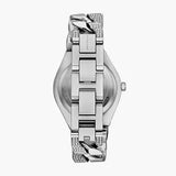 Michael Kors Lennox Pave Three-Hand Crystals Silver Dial Silver Steel Strap Watch for Women - MK7488