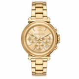 Michael Kors Maren Chronograph Gold Dial Gold Steel Strap Watch for Women - MK7493