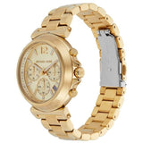 Michael Kors Maren Chronograph Gold Dial Gold Steel Strap Watch for Women - MK7493