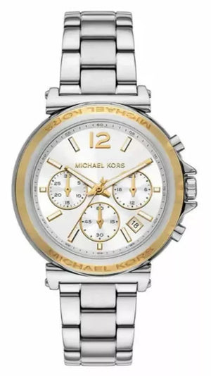 Michael Kors Maren Chronograph Silver Dial Silver Steel Strap Watch for Women - MK7495