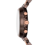 Michael Kors Maren Chronograph Brown Dial Two Tone Steel Strap Watch for Women - MK7496