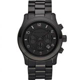 Michael Kors Runway Chronograph Black Dial Black Steel Strap Watch for Men - MK8157