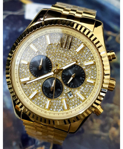 Michael Kors Lexington Gold Dial Gold Stainless Steel Strap Watch for Men - MK8494