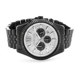 Michael Kors Lexington Chronograph Crystals Silver Dial Black Steel Strap Watch for Men - MK8605