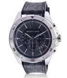 Michael Kors Brecken Chronograph Black Dial Black Leather Strap Watch For Men - MK8850