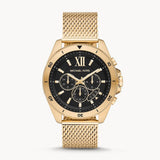 Michael Kors Brecken Chronograph Black Dial Gold Mesh Strap Watch For Men - MK8867