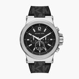 Michael Kors Dylan Chronograph Black Dial Black Rubber Strap Watch For Men - MK8903