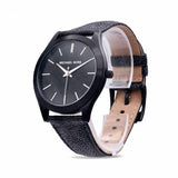 Michael Kors Slim Runway Black Dial Black Leather Strap Watch For Men - MK8908