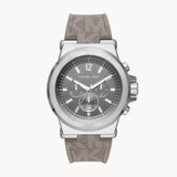 Michael Kors Dylan Chronograph Grey Dial Grey PVC Strap Watch For Men - MK8935