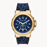 Michael Kors Dylan Chronograph Blue Dial Blue Rubber Strap Watch For Men - MK8936