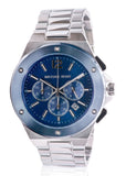 Michael Kors Lennox Chronograph Blue Dial Silver Steel Strap Watch For Men - MK8938