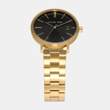 Michael Kors Blake Quartz Black Dial Gold Steel Strap Watch for Men - MK9136