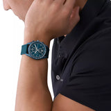 Michael Kors Accelerator Chronograph Blue Dial Blue Nylon Strap Watch for Men - MK9142