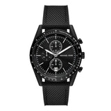 Michael Kors Accelerator Chronograph Black Dial Black Nylon Strap Watch for Men - MK9143