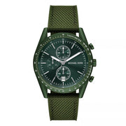 Michael Kors Accelerator Chronograph Green Dial Green Nylon Strap Watch for Men - MK9144