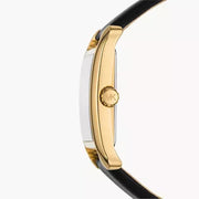 Michael Kors Monroe Three Hand Black Dial Black Leather Strap Watch for Women - MKO1027