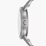 Michael Kors Corey Three Hand Pink Dial Silver Steel Strap Watch for Women - MKO1050