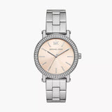 Michael Kors Corey Three Hand Pink Dial Silver Steel Strap Watch for Women - MKO1050