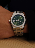 Maurice Lacroix Aikon Date Quartz Green Dial Silver Steel Strap Watch for Men - AI1108-SS002-630-1