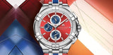 Maurice Lacroix Aikon Beach Volley Vikings Limited Edition Red Dial Red Rubber Strap Watch for Men - AI1018-SS001-530-6