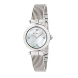 Gucci Diamantissima Quartz Diamonds Mother of Pearl Dial Silver Mesh Bracelet Watch for Women - YA141504