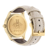 Gucci G Timeless Quartz White Dial White Leather Strap Watch For Women - YA1264033A