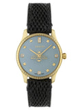 Gucci G Timeless Quartz Blue Dial Black Leather Strap Watch For Men - YA1265018