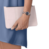 Tissot T Lady Flamingo Blue Mother of Pearl Dial Silver Steel Strap Watch for Women - T094.210.11.126.00