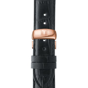 Tissot T Classic Le Locle Automatic Black Dial Black Leather Strap Watch For Men - T41.5.423.53