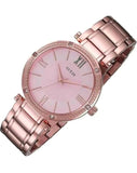 Guess Park Ave Quartz Rose Gold Dial Rose Gold Steel Strap Watch For Women - W0636L2