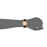 Movado Bold Rose Gold Dial Brown Leather Strap Watch For Women - 3600438