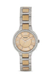 Fossil Virginia Rose Gold Dial Two Tone Steel Strap Watch for Women - ES3405