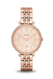 Fossil Jacqueline Rose Gold Dial Rose Gold Steel Strap Watch for Women - ES3546