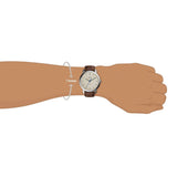 Fossil Minimalist Off White Dial Brown Leather Strap Watch for Men - FS5306