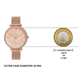 Fossil Jacqueline Quartz Rose Gold Dial Rose Gold Mesh Strap Watch for Women - ES4628