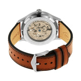 Fossil Forrester Luggage Automatic Skeleton Blue Dial Brown Leather Strap Watch for Men - ME3179