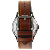 Fossil Forrester Automatic Skeleton Grey Dial Brown Leather Strap Watch for Men - ME3178