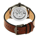 Fossil Forrester Automatic Skeleton Grey Dial Brown Leather Strap Watch for Men - ME3178