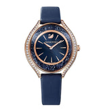 Swarovski Crystalline Aura Blue Dial Blue Leather Strap Watch for Women - 5519447