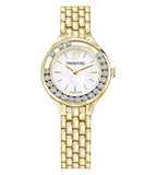 Swarovski Lovely Crystals White Dial Gold Steel Strap Watch for Women - 5242895