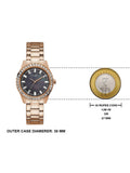 Guess Sparkler Diamonds Black Dial Rose Gold Steel Strap Watch for Women - GW0111L3