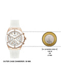 Guess Athena White Dial White Rubber Strap Watch For Women - GW0030L3