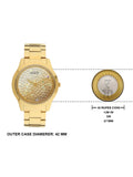 Guess Crush Gold Dial Gold Steel Strap Watch For Women - GW0020L2