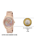 Guess G Twist Diamonds Rose Gold Dial Rose Gold Steel Strap Watch For Women - W1201L3