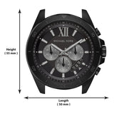 Michael Kors Brecken Chronograph Black Dial Black Steel Strap Watch For Men - MK8858